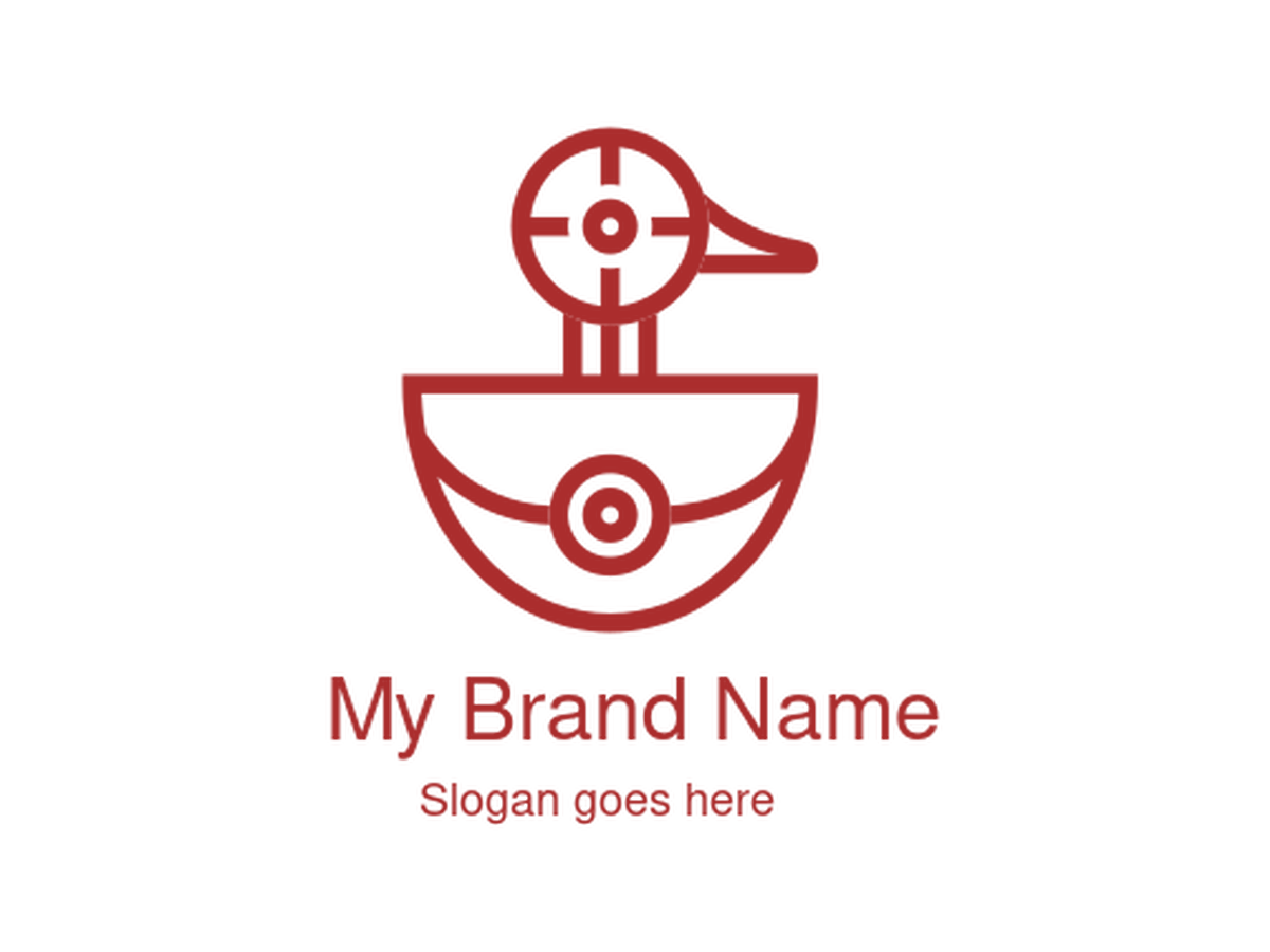 Minimalist Line Art Duck with Crosshair Eyes Logo for Hunting Gear, Birdwatching Clubs, and Wildlife Surveillance Brands